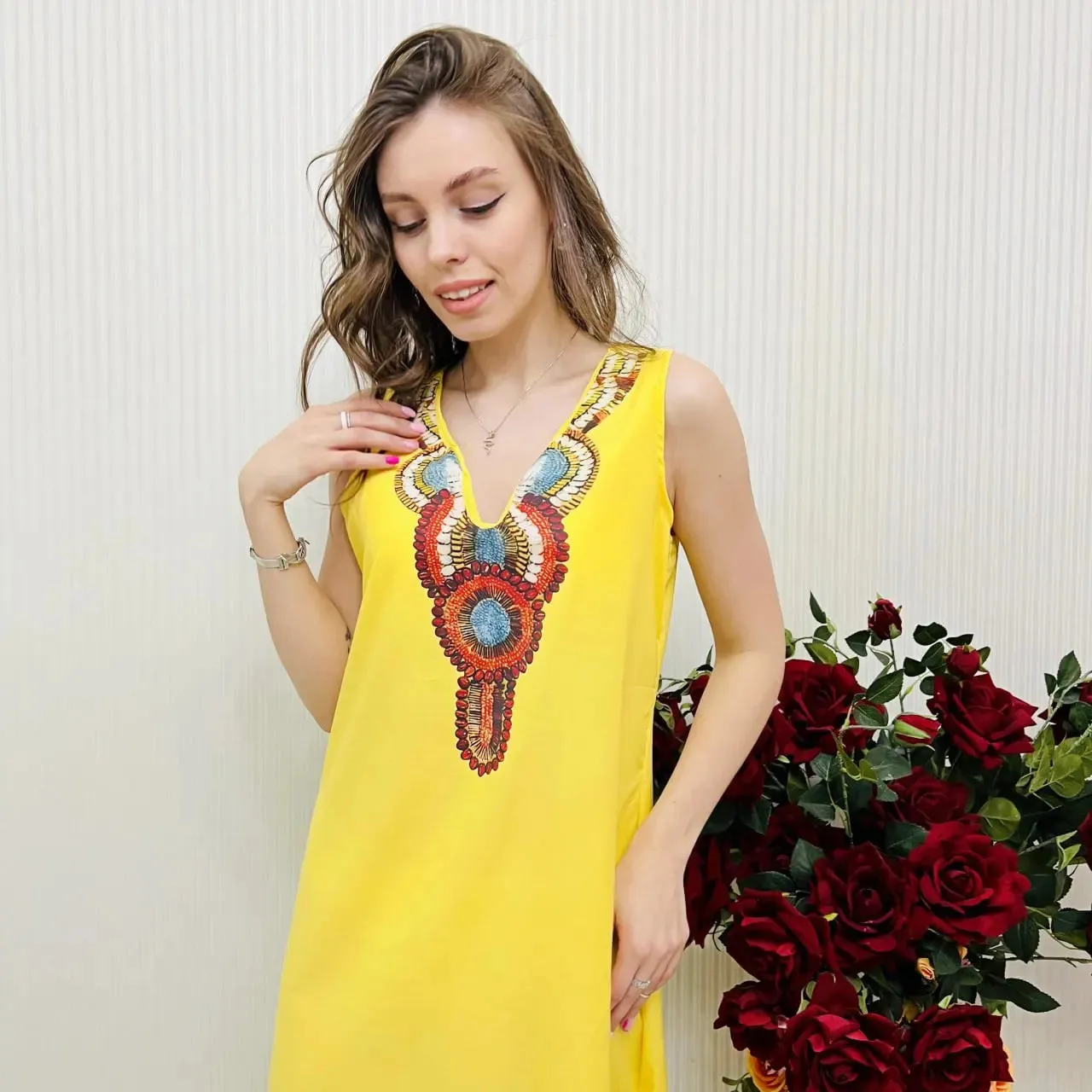 2024 Spring Fashion Women's Long White Dress V-neck Sleeveless Casual Dresses Female Trendy Loose Beach Bohemian Clothes Ladies