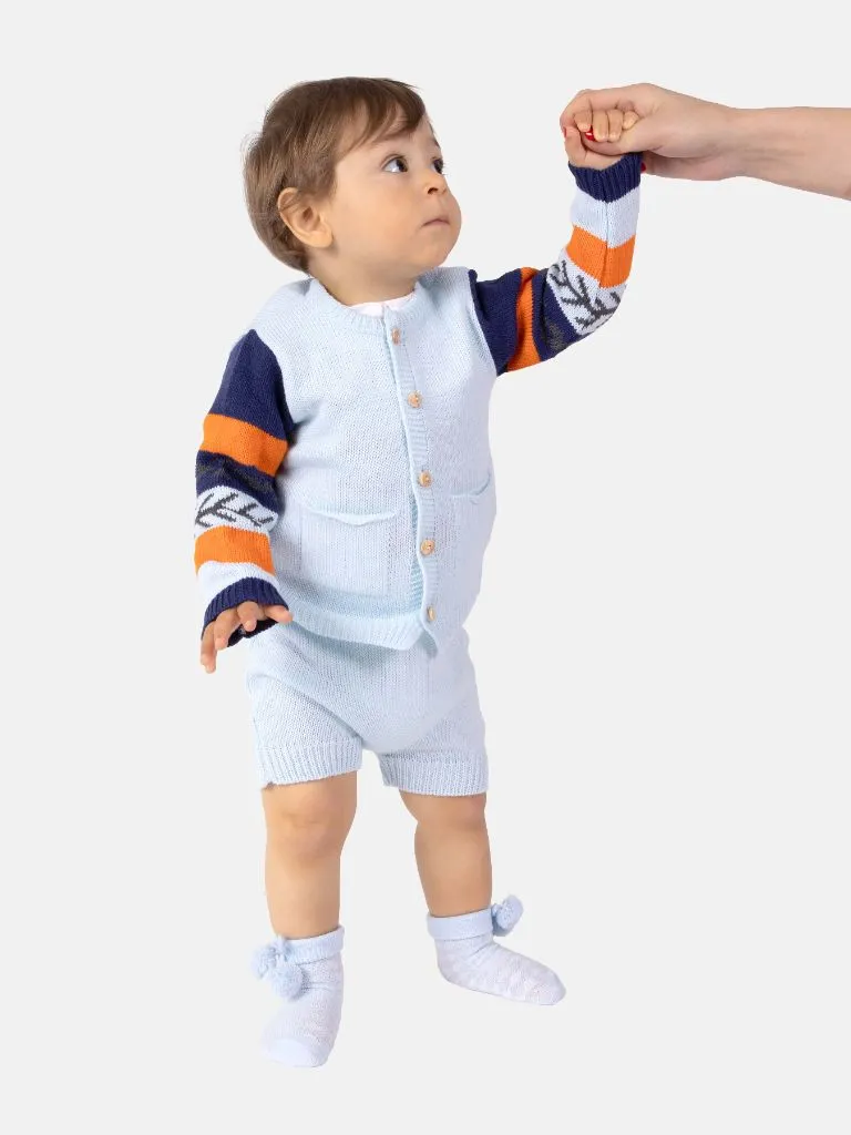 Baby Boy Marco Collection 2-piece Spanish Knitted Set-Baby Blue