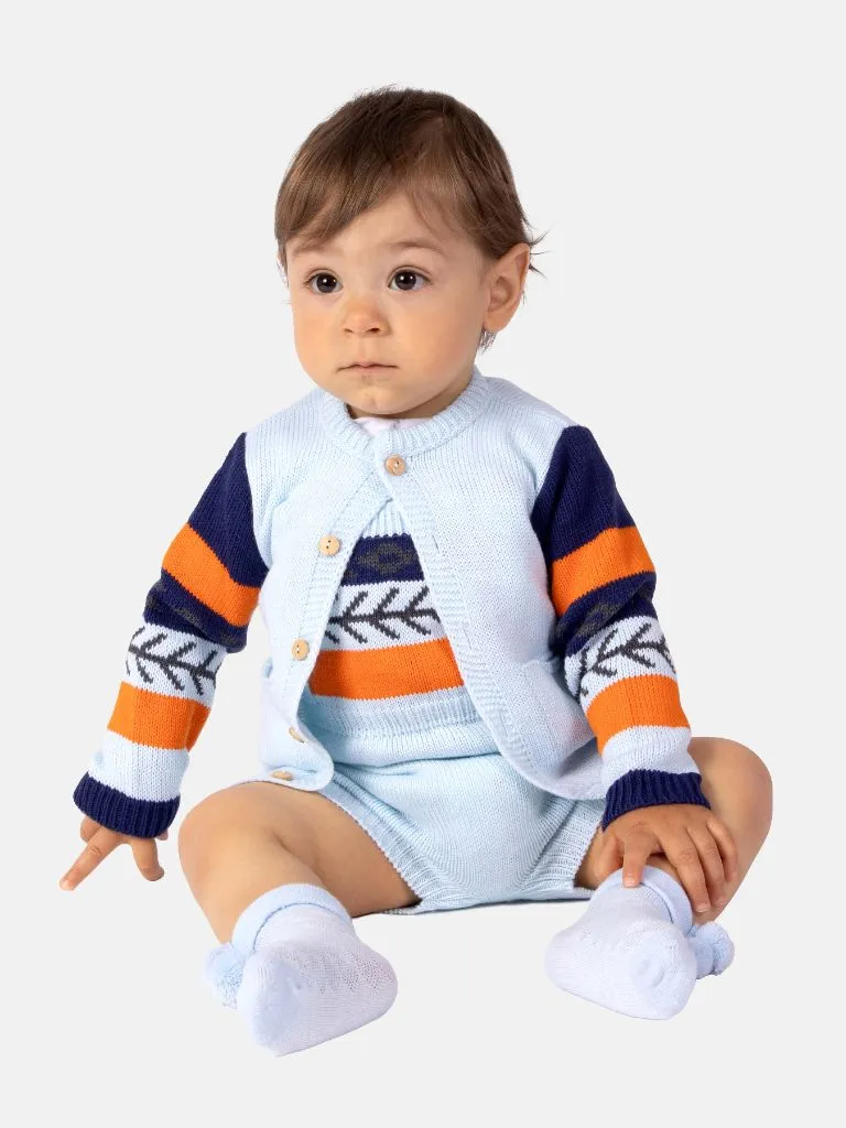 Baby Boy Marco Collection 2-piece Spanish Knitted Set-Baby Blue