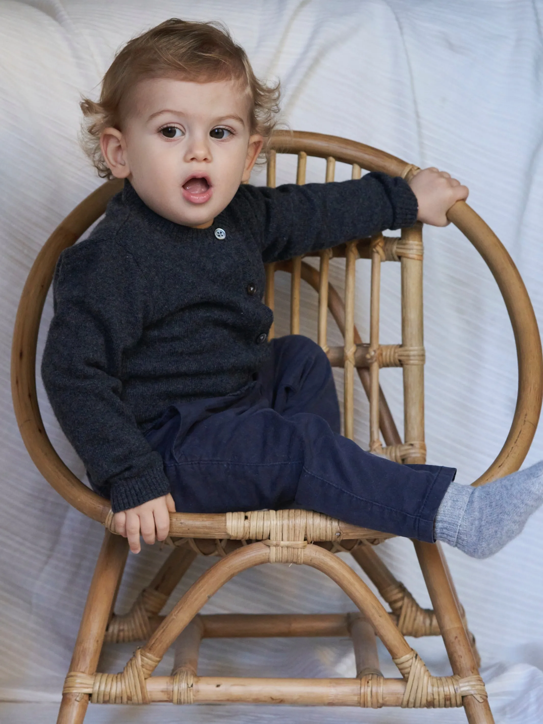 Baby's Cashmere Cardigan Anthracite