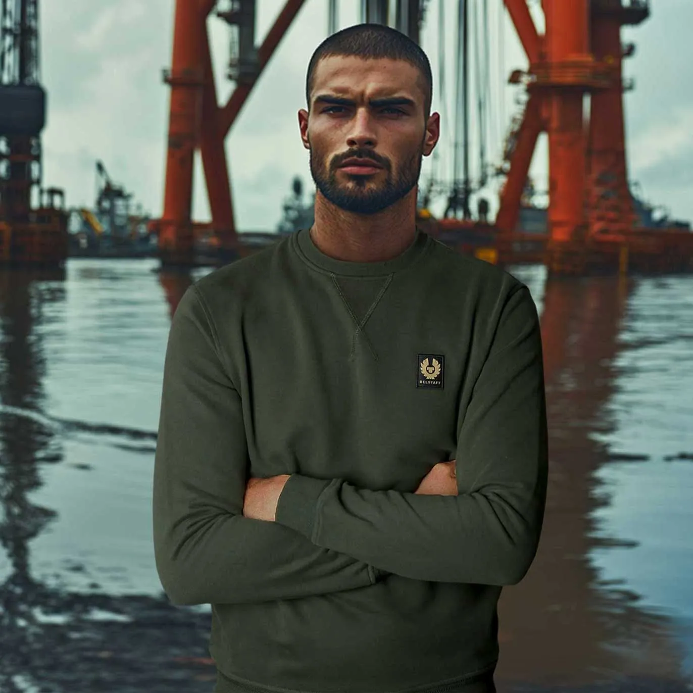 Belstaff Classic Sweat Top in Tile Green