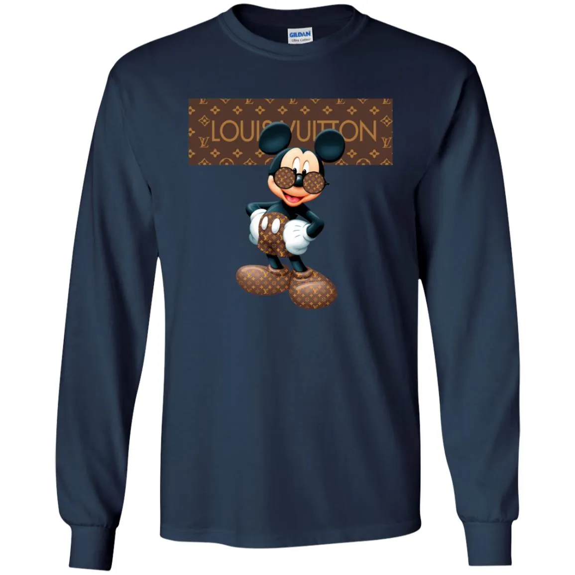 Best Louis Vuitton Mickey Mouse Shirt Men Long Sleeve Shirt