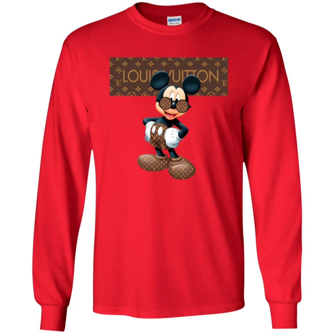 Best Louis Vuitton Mickey Mouse Shirt Men Long Sleeve Shirt