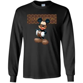 Best Louis Vuitton Mickey Mouse Shirt Men Long Sleeve Shirt