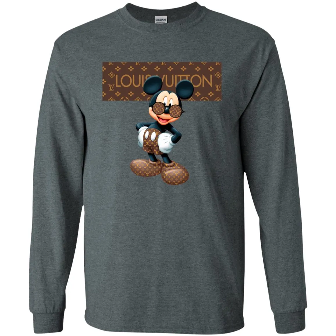 Best Louis Vuitton Mickey Mouse Shirt Men Long Sleeve Shirt