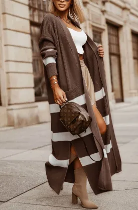 Brown Longline Cardigan