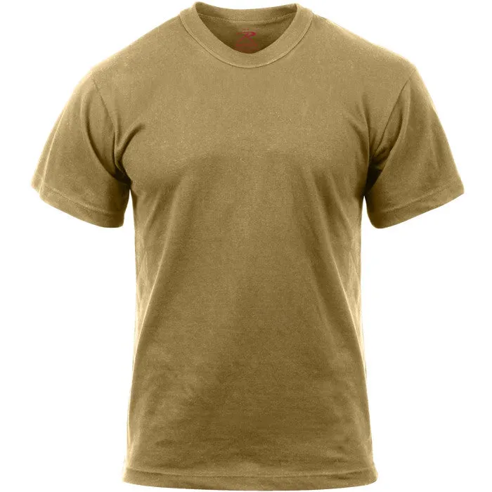 Brown - Military GI Type Short Sleeve T-Shirt - Polyester Cotton