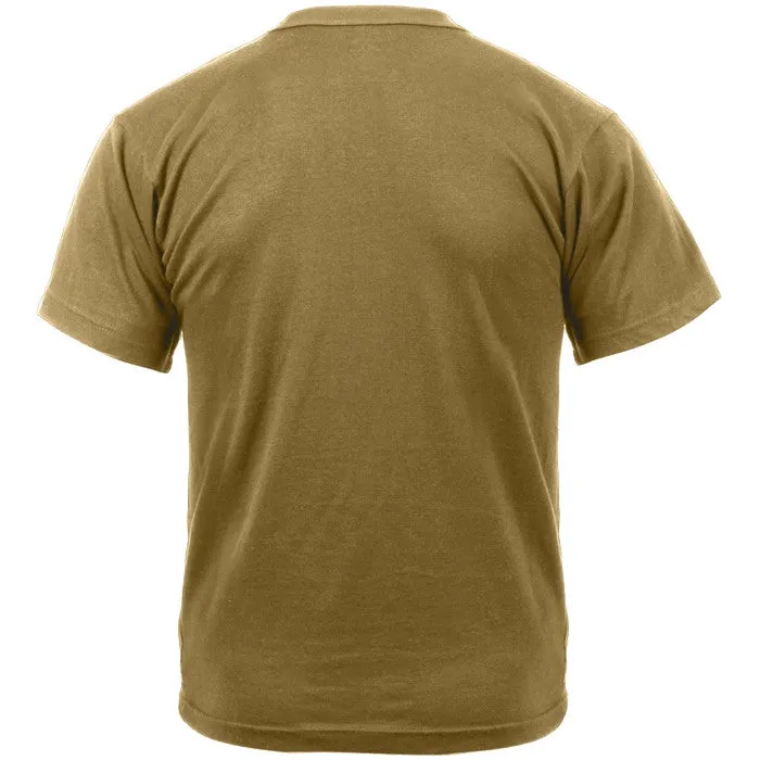 Brown - Military GI Type Short Sleeve T-Shirt - Polyester Cotton