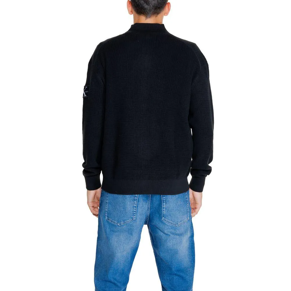 Calvin Klein Jeans Black Cotton Rigenerato Cardigan