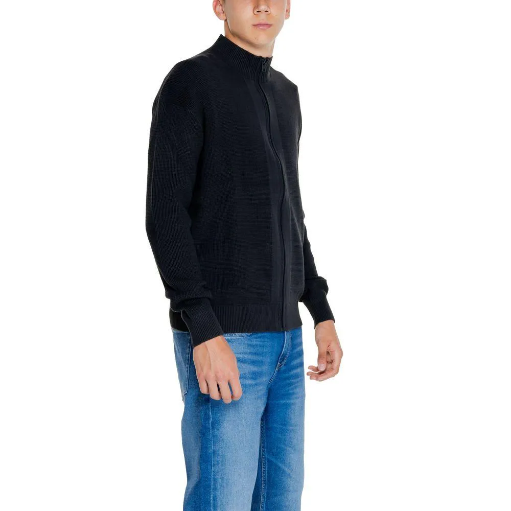 Calvin Klein Jeans Black Cotton Rigenerato Cardigan