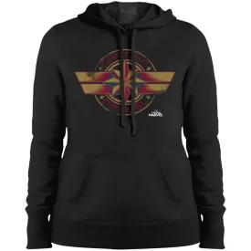 Captain Marvel Color Fade Circle Logo Badge Women Hooded Sweatshirt