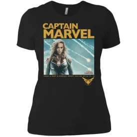 Captain Marvel Vintage Movie Poster Style Women Cotton T-Shirt