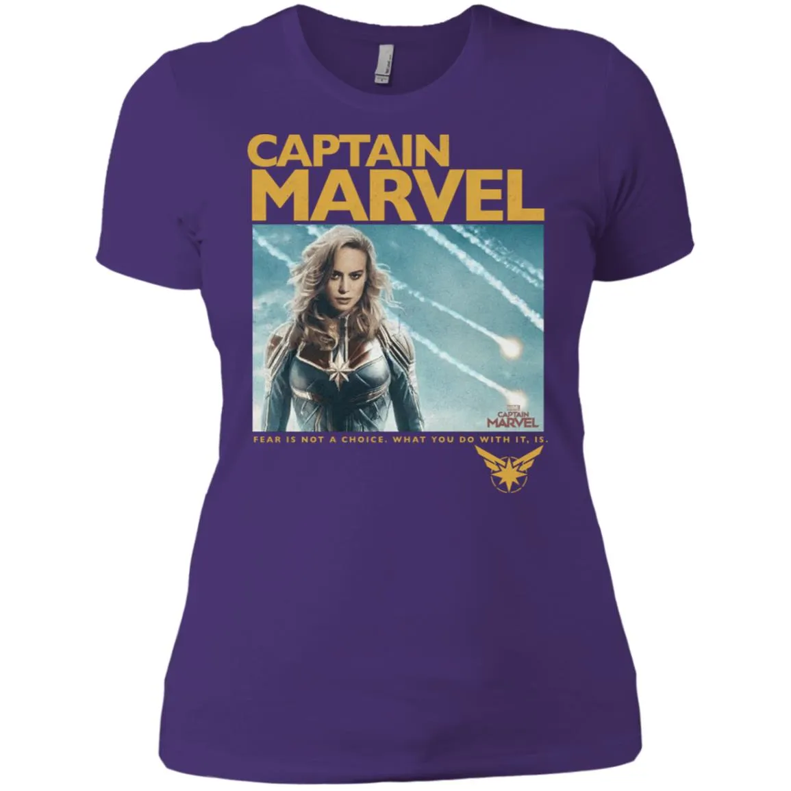 Captain Marvel Vintage Movie Poster Style Women Cotton T-Shirt