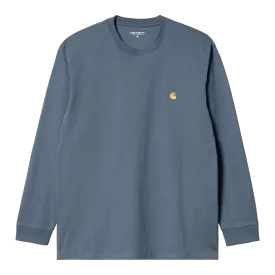 Carhartt WIP L/S Chase T-Shirt - Storm Blue/Gold