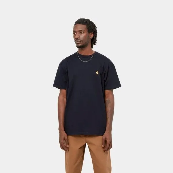 Carhartt WIP S/S Chase T-Shirt Dark Navy - Gold