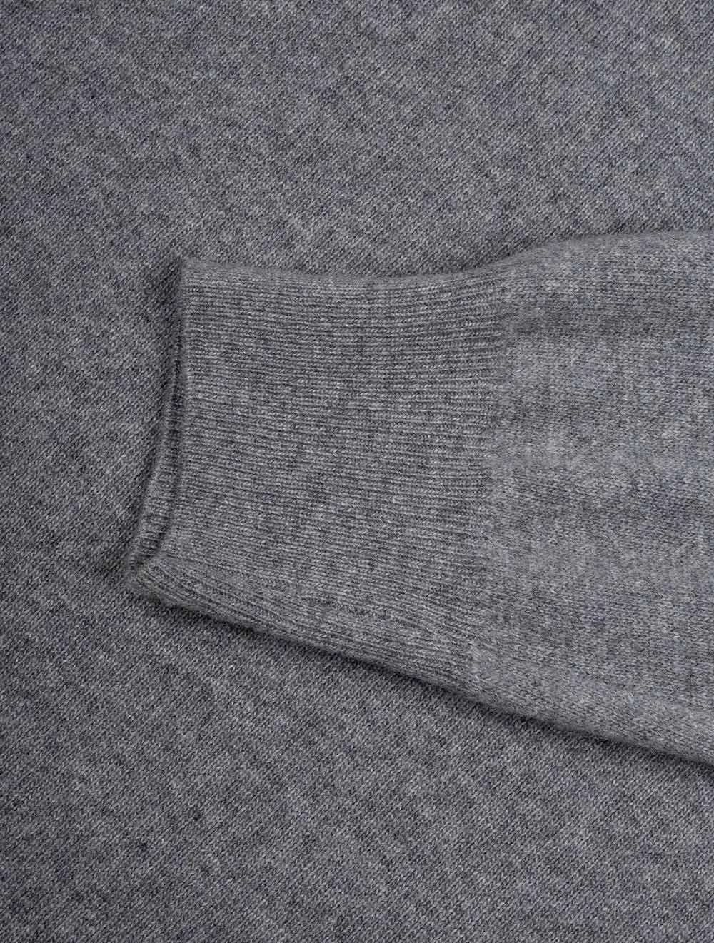 Cashmere & Merino Wool Half Zip Mid Grey