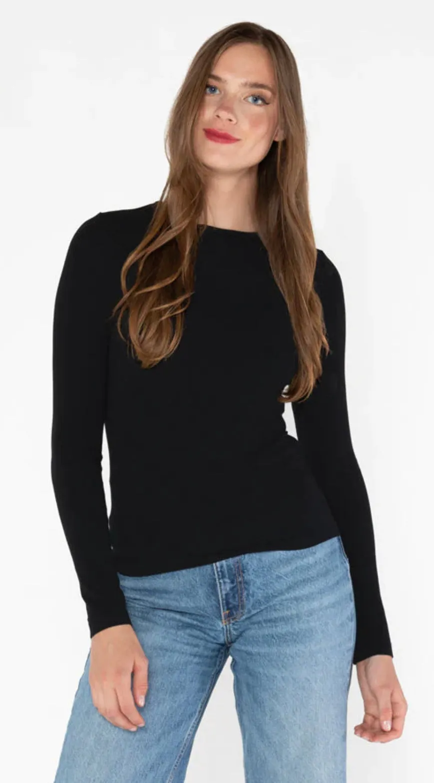 C'est Moi, CEBT1020 Bamboo Long Sleeve Crew Neck Top