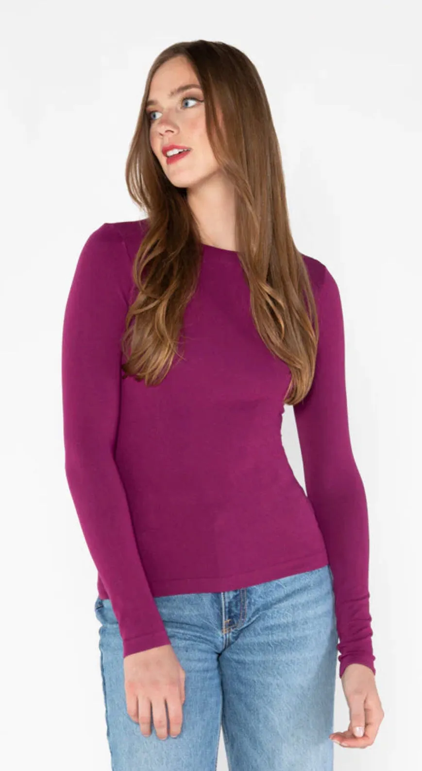 C'est Moi, CEBT1020 Bamboo Long Sleeve Crew Neck Top