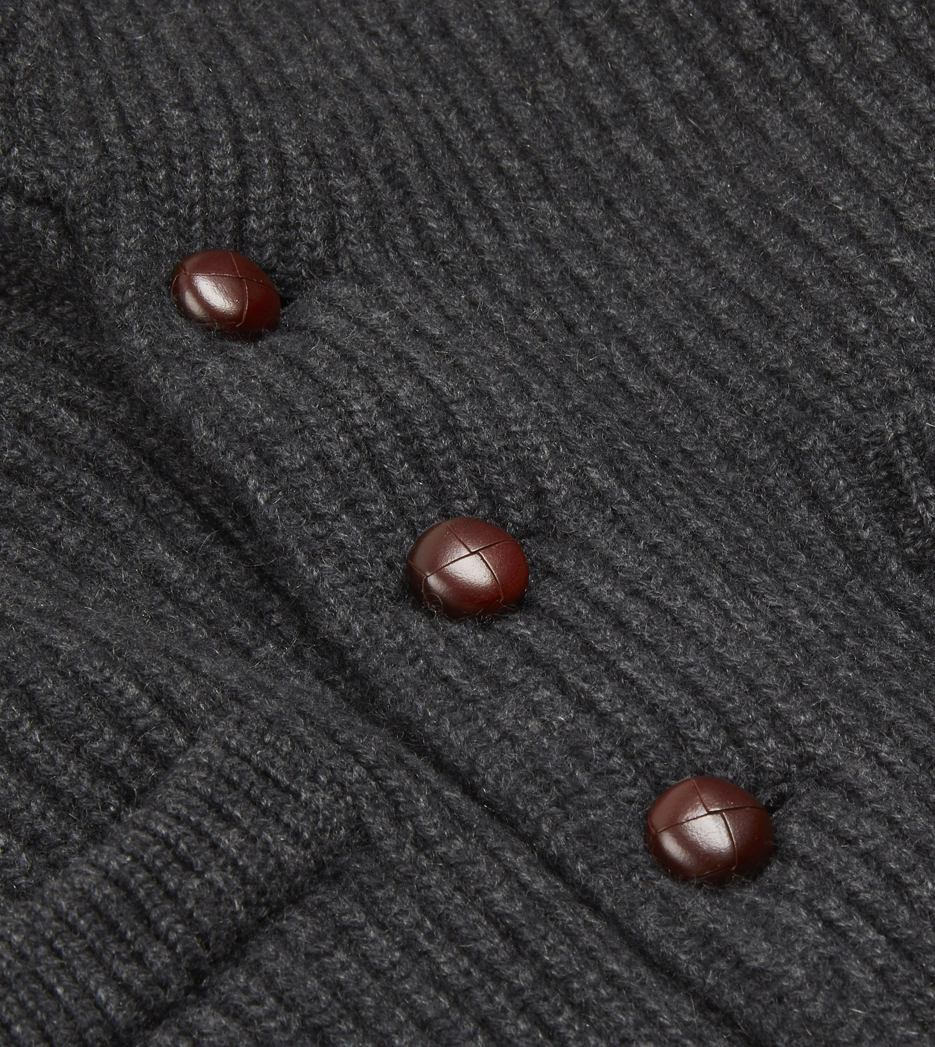 Charcoal Cashmere Shawl Collar Cardigan