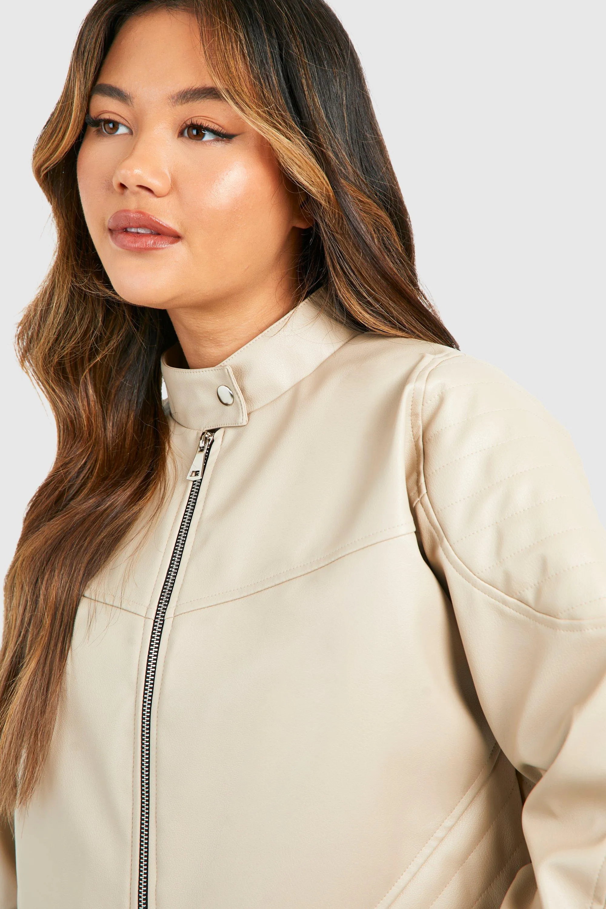 CROPPED MOTO BOMBER JACKET