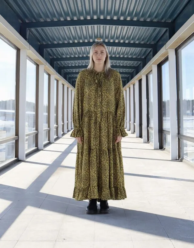 Flowy Long Dress Yellow Leo