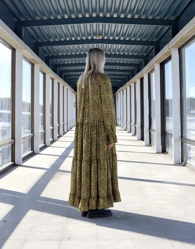 Flowy Long Dress Yellow Leo