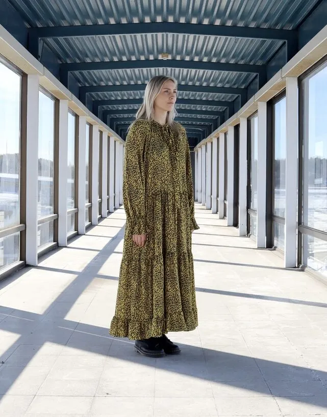 Flowy Long Dress Yellow Leo