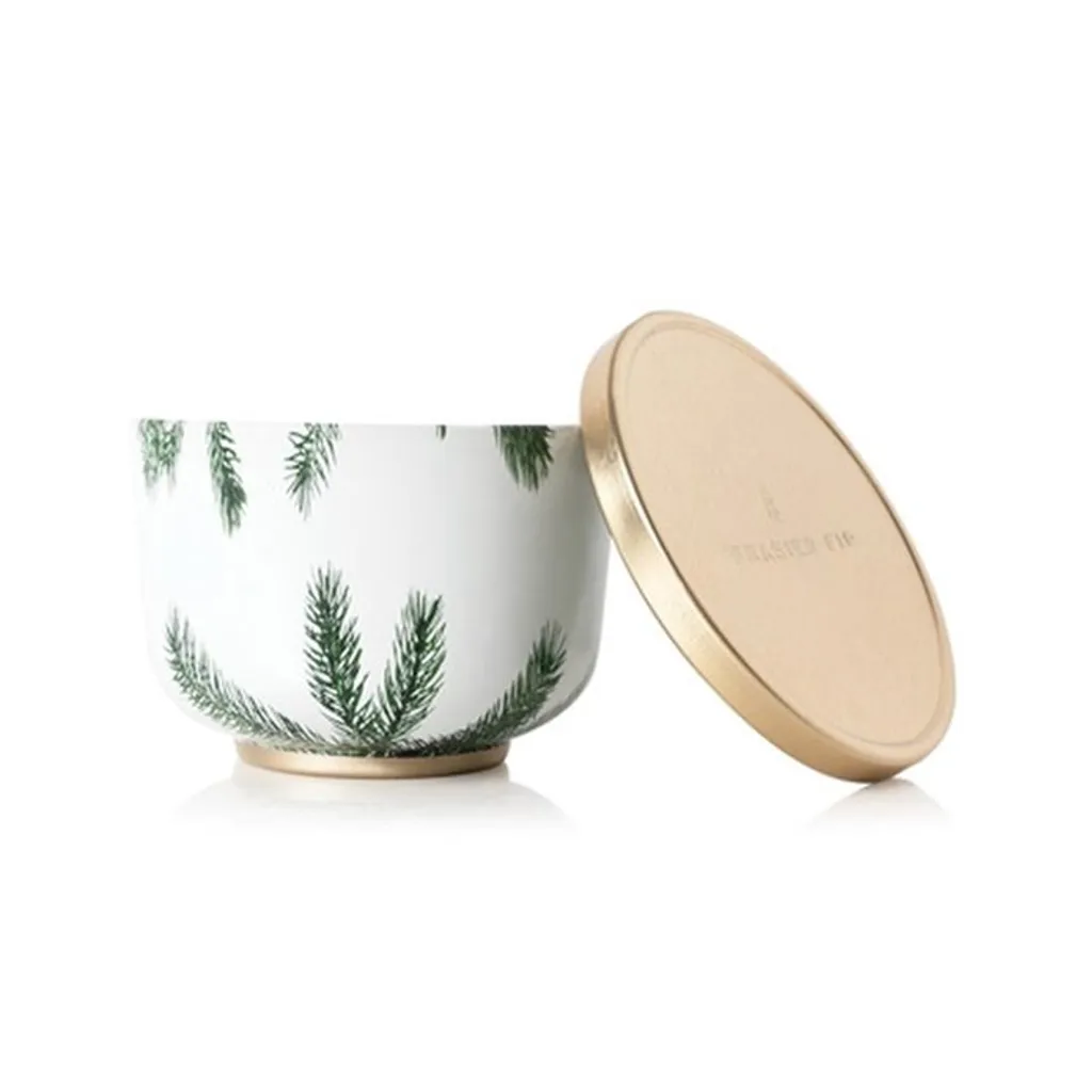 Frasier Fir Pine Needle Poured Tin Candle - Gold Lid - 6.5oz.