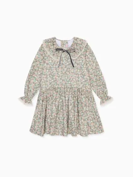 Grey Floral Lorena Girl Drop Waist Dress