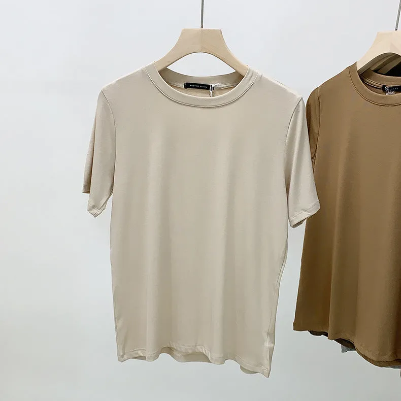 [Korean Style] 9 Colors Basic Solid Short Sleeve Cotton Tee