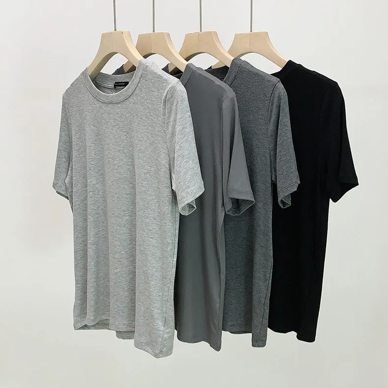 [Korean Style] 9 Colors Basic Solid Short Sleeve Cotton Tee