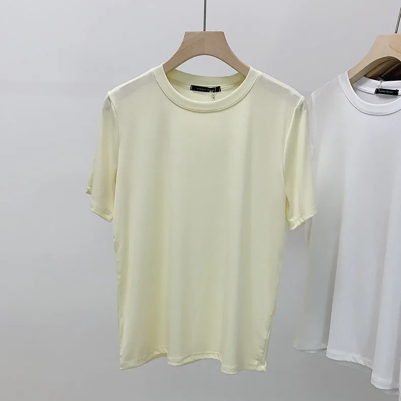 [Korean Style] 9 Colors Basic Solid Short Sleeve Cotton Tee