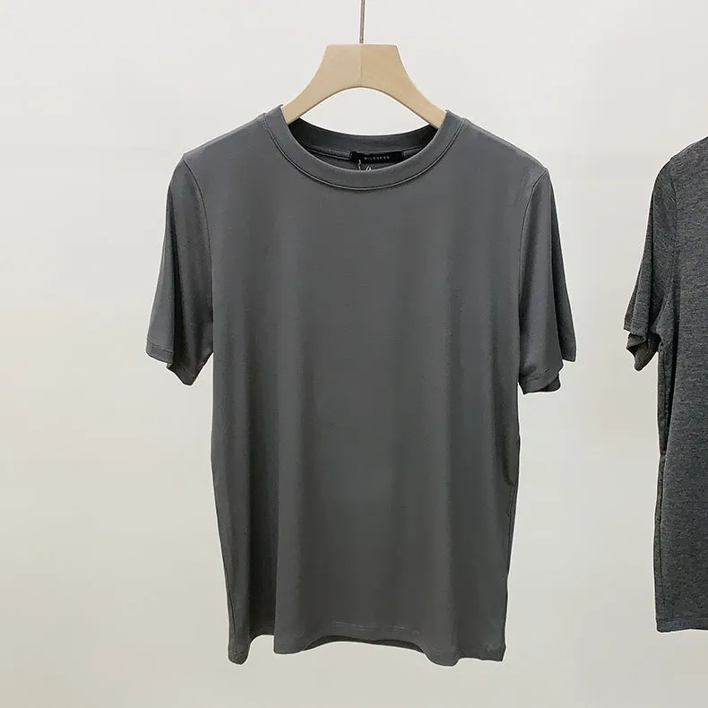 [Korean Style] 9 Colors Basic Solid Short Sleeve Cotton Tee