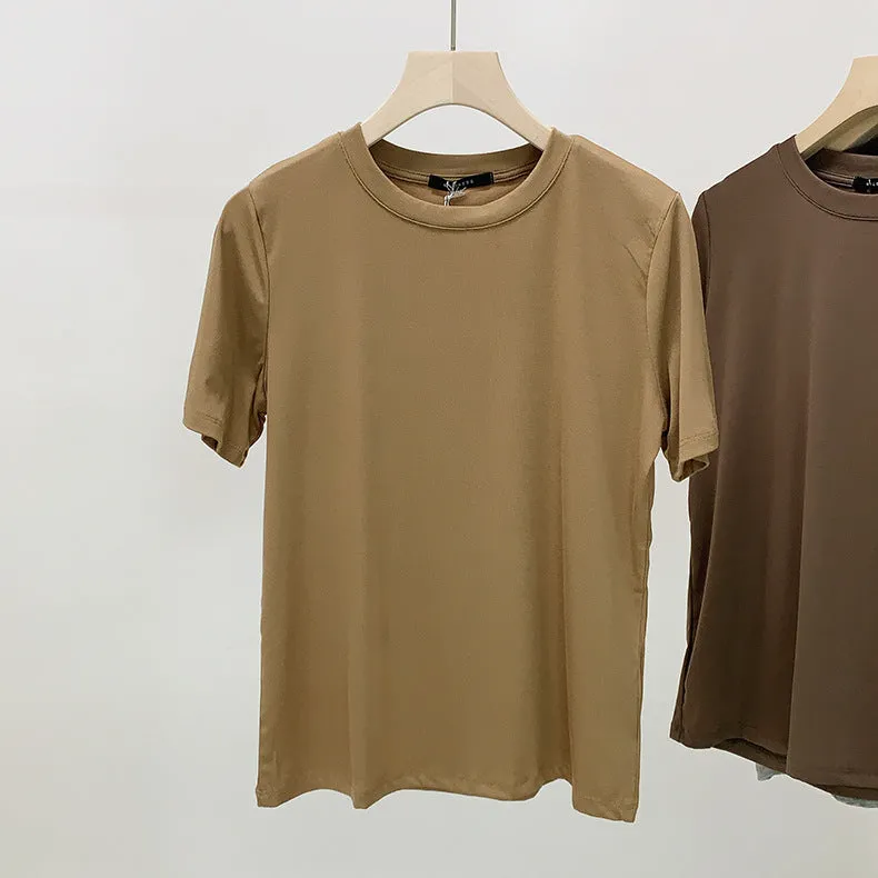 [Korean Style] 9 Colors Basic Solid Short Sleeve Cotton Tee