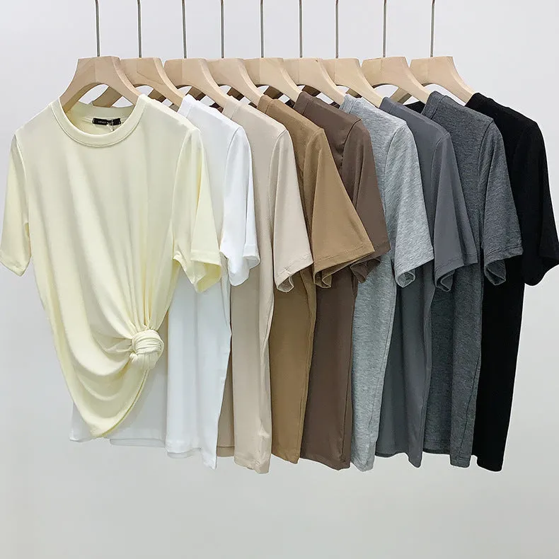 [Korean Style] 9 Colors Basic Solid Short Sleeve Cotton Tee