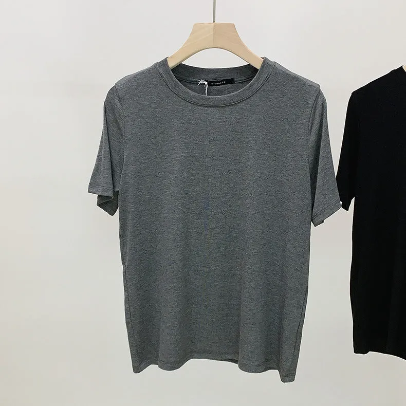 [Korean Style] 9 Colors Basic Solid Short Sleeve Cotton Tee