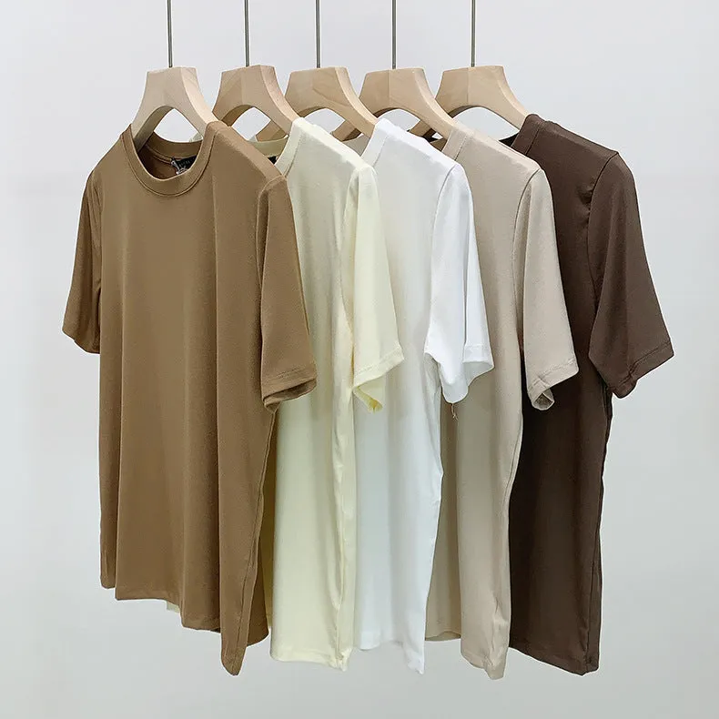 [Korean Style] 9 Colors Basic Solid Short Sleeve Cotton Tee