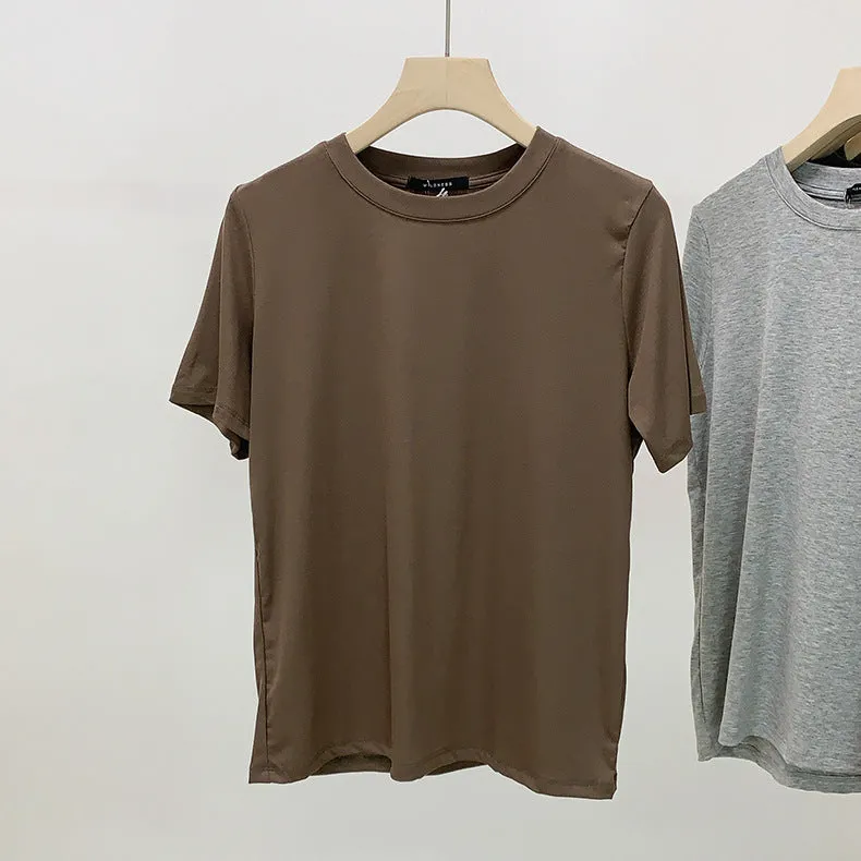 [Korean Style] 9 Colors Basic Solid Short Sleeve Cotton Tee