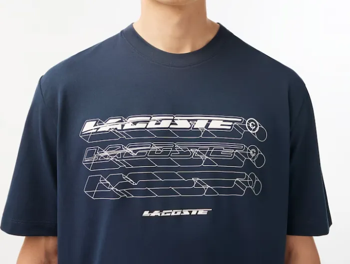 LACOSTE MEN’S LOOSE FIT ORGANIC COTTON PIQUÉ T-SHIRT NAVY