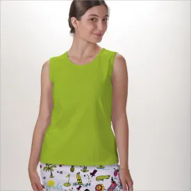 LIME SLEEVELESS CREW NECK TOP