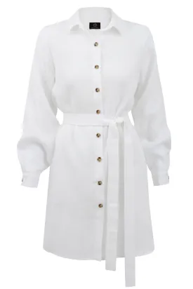 Linen Shirt Dress White