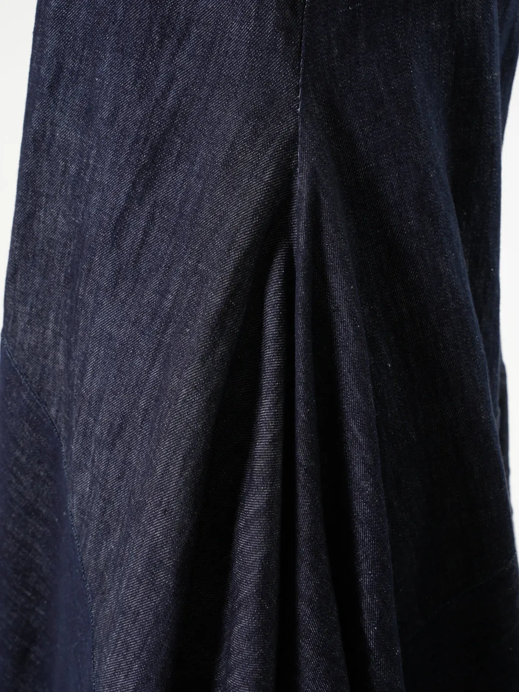 Long Denim Dress With Linen