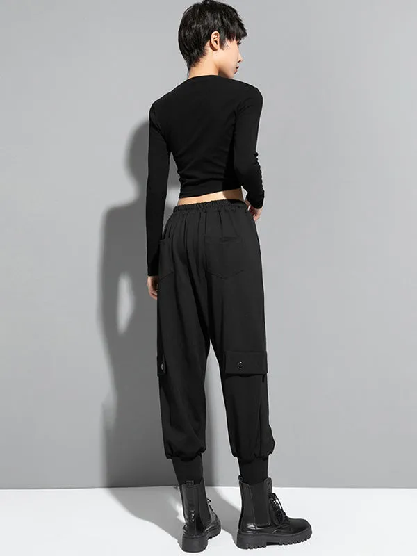 Loose Cool Solid Color Casual Harem Pants Bottoms