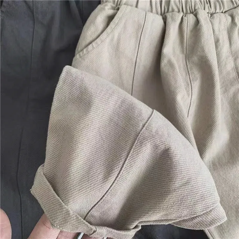 Loose Retro Solid Pants