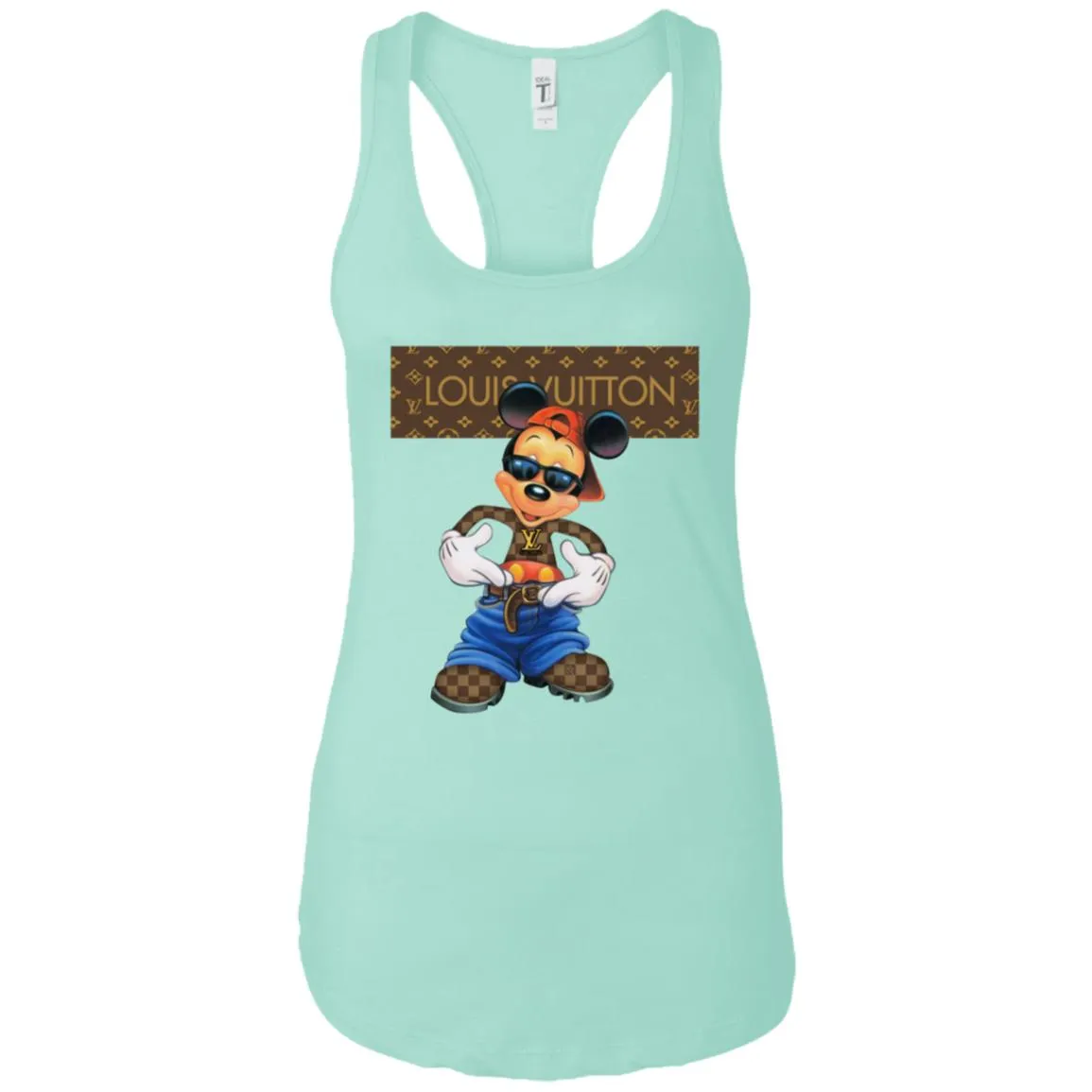 Louis Vuitton Mickey Mouse Cartoon T-shirt Women Tank Top