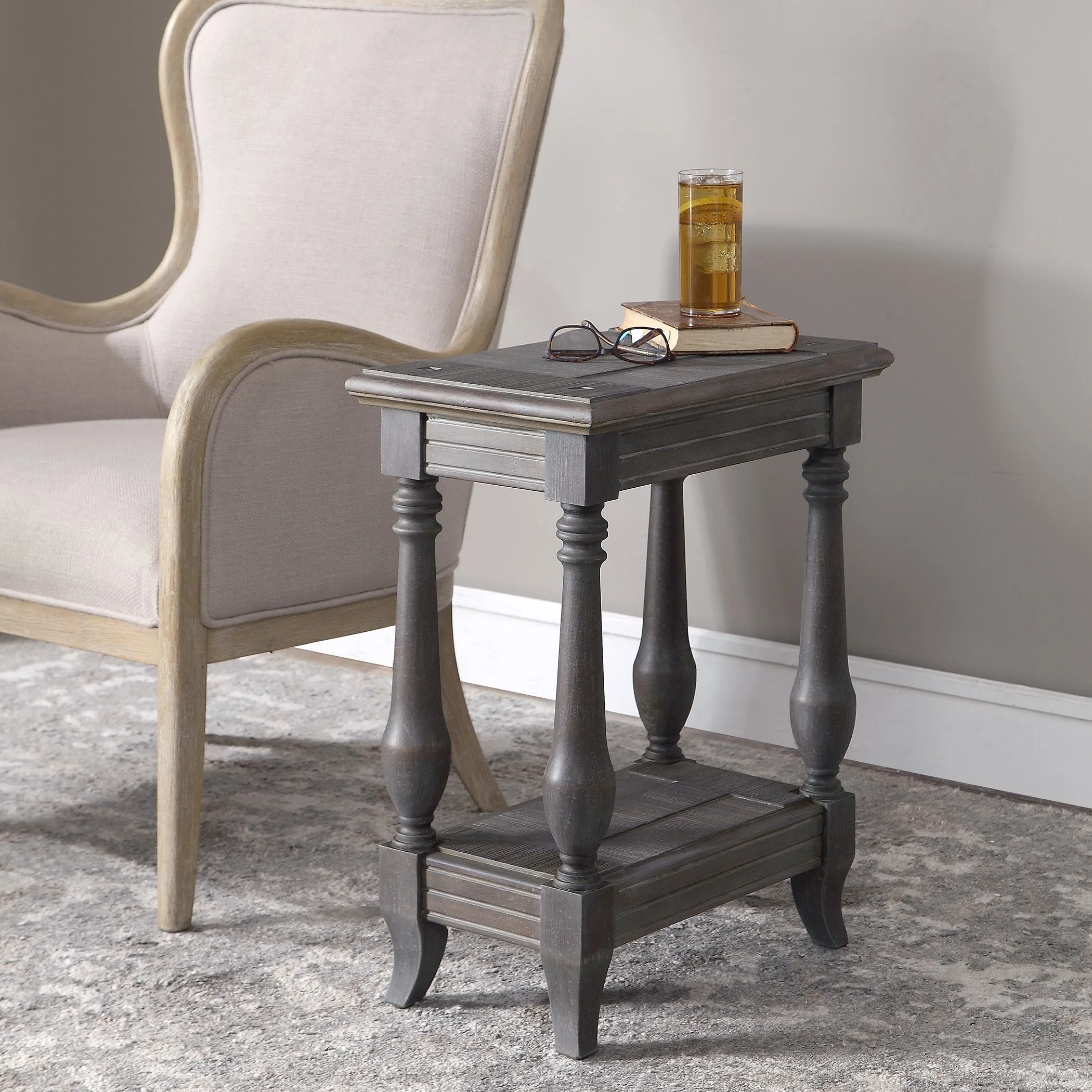 Mardonio Distressed Side Table