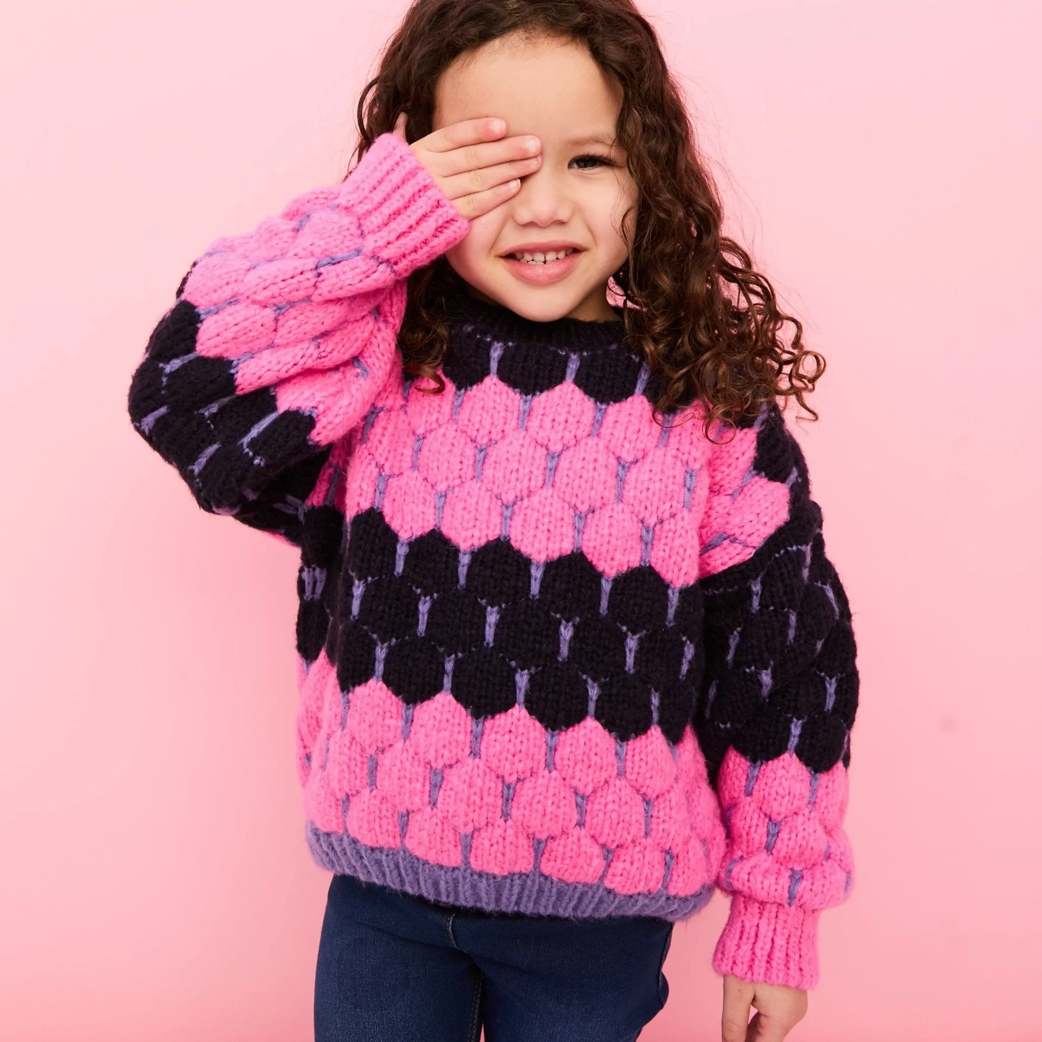 Marissa Mini Me Bubble Stitch Stripe Kids Jumper