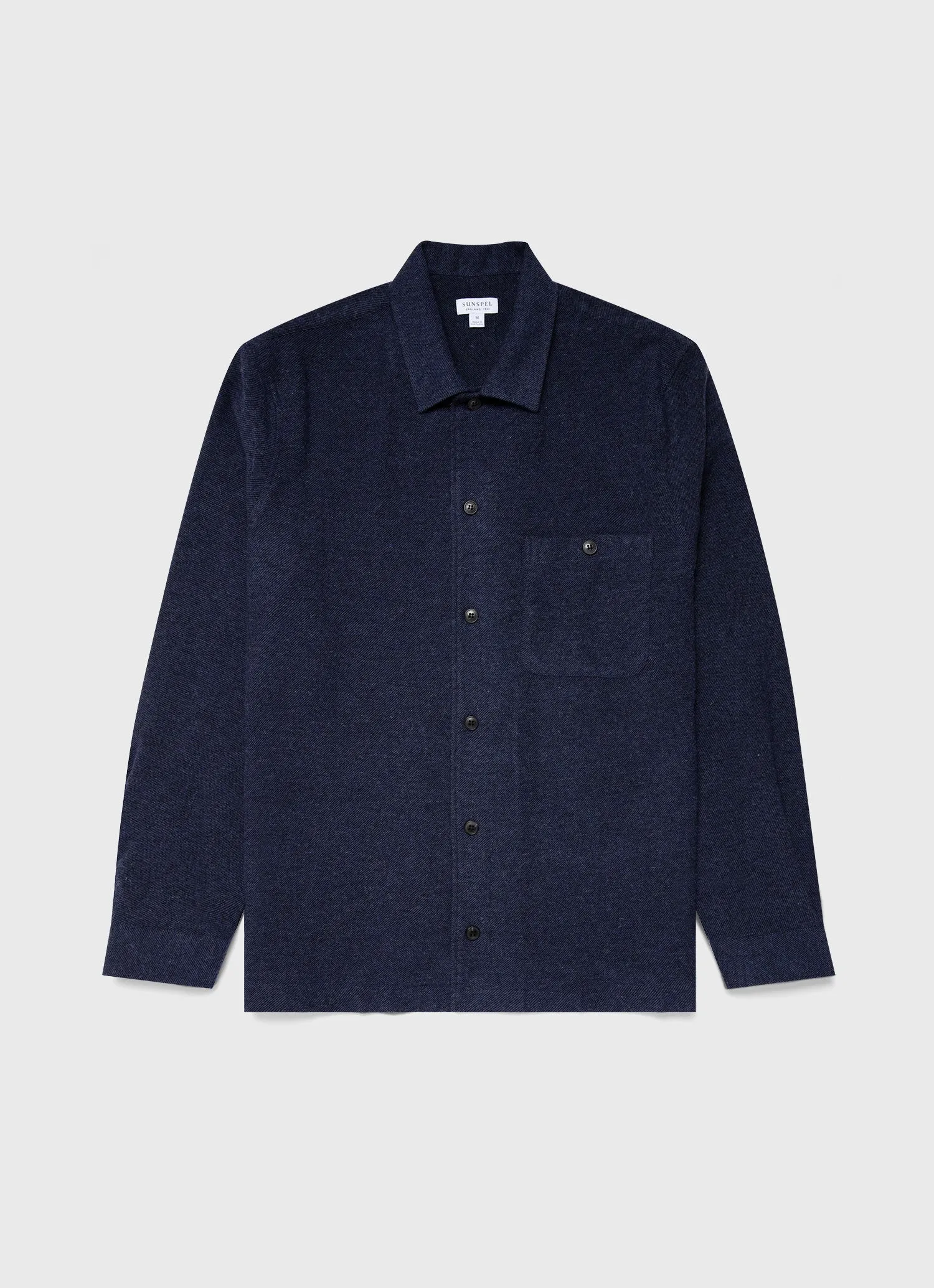 Men's Heavy Flannel Overshirt in Light Navy