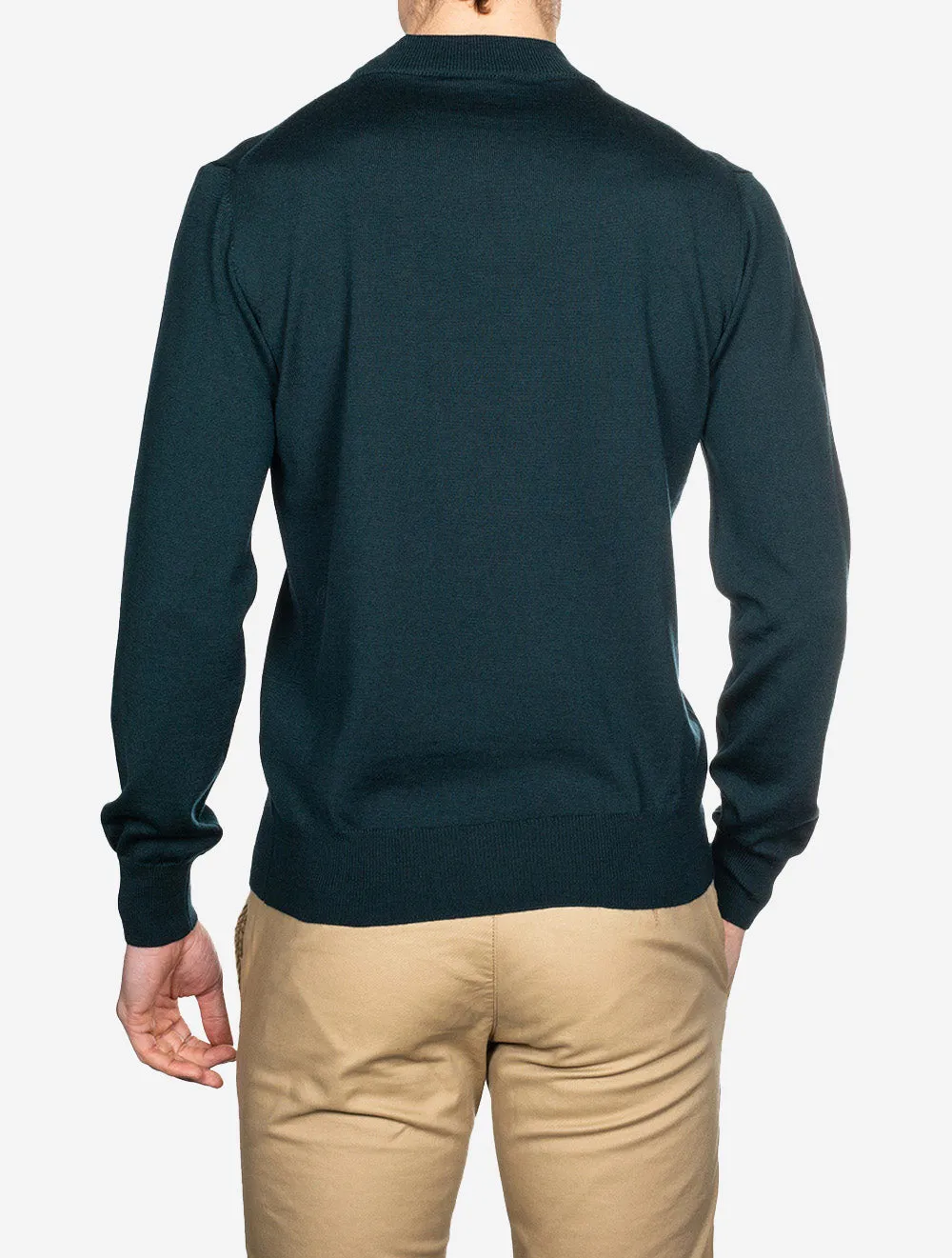 Merino Wool Mock Neck Green