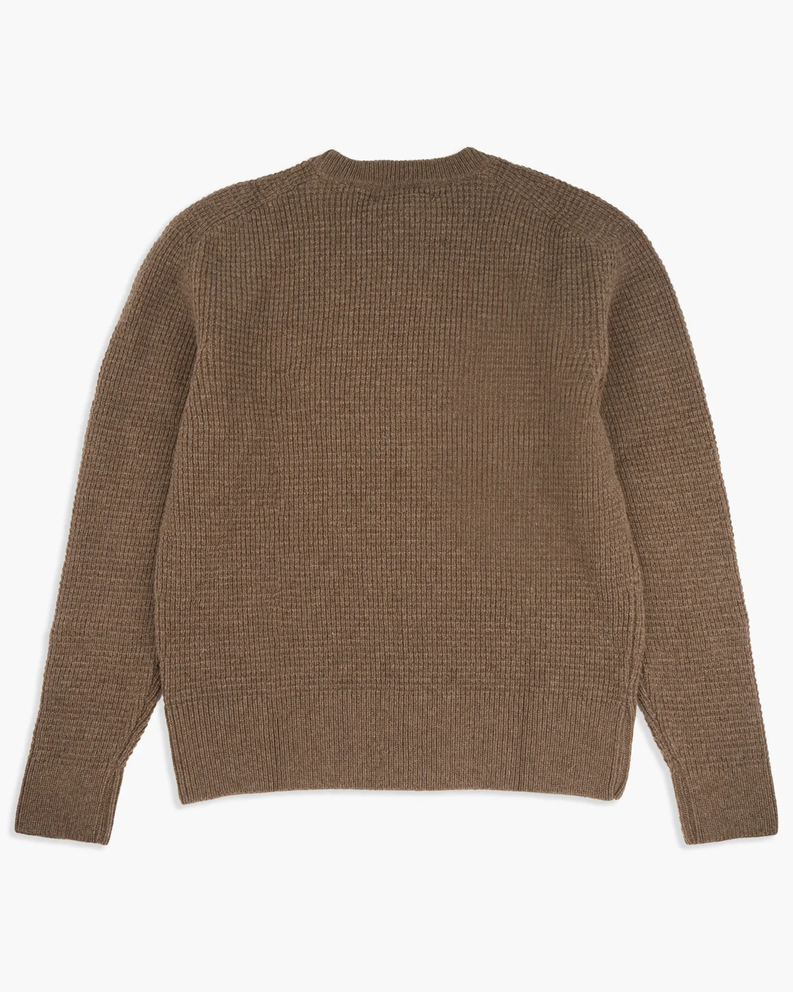 Merz B Schwanen Good Basics BLADE02 Merino Wool & Cashmere Relaxed Waffle Pullover - Grain